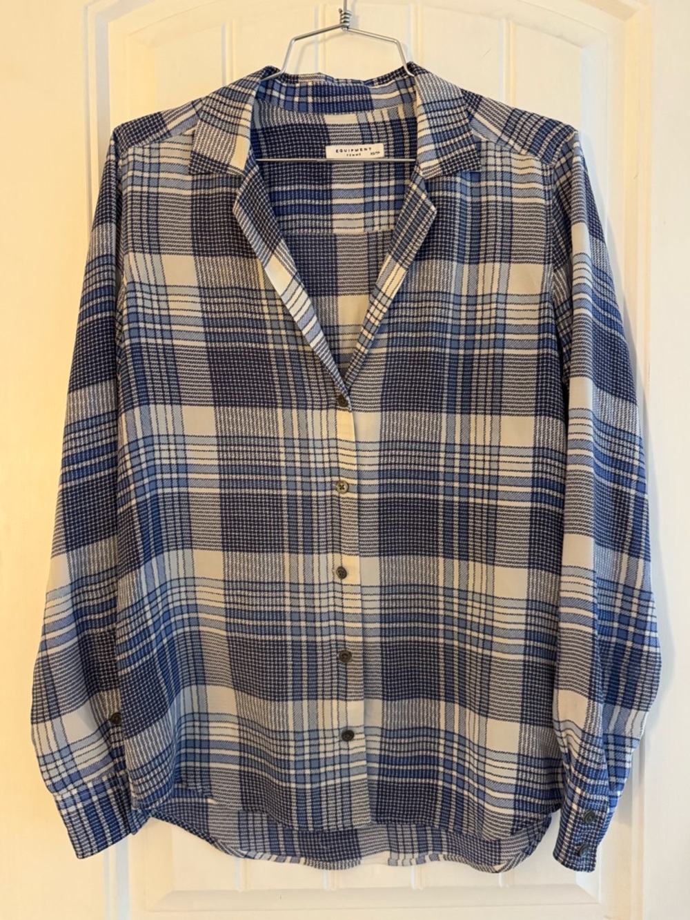 Equipment femme blue plaid blouse